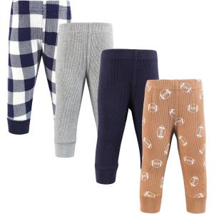 imageHudson Baby Unisex Baby Thermal Tapered Ankle Pants 4pk Acorn BotanicalFootball