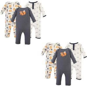 imageHudson Baby unisexchild Cotton CoverallsForest 6piece