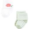imageHudson Baby Baby Girls Cotton Rich Newborn and Terry SocksCoral Pretty Floral