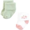 imageHudson Baby Baby Girls Cotton Rich Newborn and Terry SocksCoral Pretty Floral