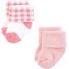 imageHudson Baby Baby Girls Cotton Rich Newborn and Terry SocksCoral Pretty Floral