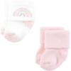 imageHudson Baby Baby Girls Cotton Rich Newborn and Terry SocksPastel Sun and Rainbow