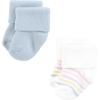 imageHudson Baby Baby Girls Cotton Rich Newborn and Terry SocksPastel Sun and Rainbow
