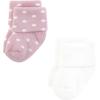 imageHudson Baby Baby Girls Cotton Rich Newborn and Terry SocksSoft Pink Dot Stripe