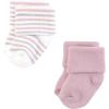 imageHudson Baby Baby Girls Cotton Rich Newborn and Terry SocksSoft Pink Dot Stripe