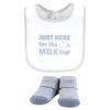 imageHudson Baby Infant Girl Cotton Bib and Sock Set So Loved Roses One SizePowered By Milk