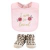 imageHudson Baby Infant Girl Cotton Bib and Sock Set So Loved Roses One SizeSo Loved Roses