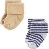 imageHudson Baby Unisex Baby Cotton Rich Newborn and Terry Socks Blue Sage Stripe 06 MonthsBlue Brown Stripes