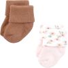 imageHudson Baby Unisex Baby Cotton Rich Newborn and Terry Socks Blue Sage Stripe 06 MonthsPink Dainty Floral