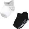 imageHudson Baby Unisex Baby NonSkid NoShow SocksBlack Gray Stripes