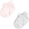 imageHudson Baby Unisex Baby NonSkid NoShow SocksMauve Neutral
