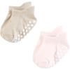 imageHudson Baby Unisex Baby NonSkid NoShow SocksMauve Neutral