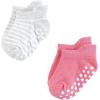 imageHudson Baby Unisex Baby NonSkid NoShow SocksPink Navy Stripe