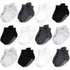 imageHudson Baby Baby Girls NonSkid NoShow SocksBlack White