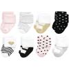 imageHudson Baby Unisex Baby Cotton Rich Newborn and Terry SocksSilver Gold Pink