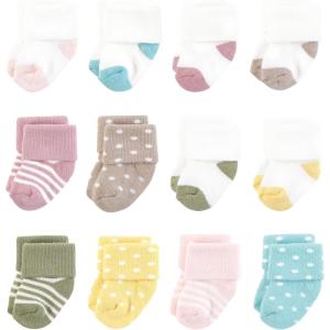 imageHudson Baby Baby Girls Cotton Rich Newborn and Terry SocksGirl Confetti Colors