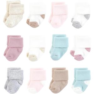 imageHudson Baby Baby Girls Cotton Rich Newborn and Terry SocksGirl Soft Asst Colors