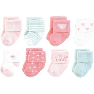 imageHudson Baby Baby Girls Cotton Rich Newborn and Terry SocksLittle Love