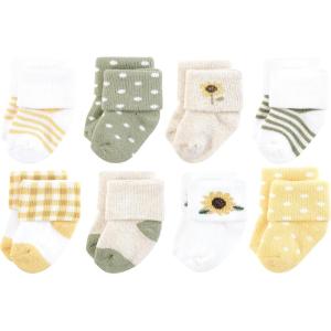 imageHudson Baby Baby Girls Cotton Rich Newborn and Terry SocksSunflower