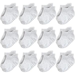 imageHudson Baby Baby Girls NonSkid NoShow SocksGray