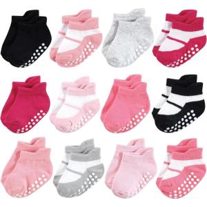 imageHudson Baby Baby Girls NonSkid NoShow SocksPink Black