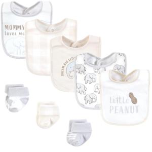 imageHudson Baby Infant Girl Cotton Bib and Sock Set So Loved Roses One SizeLittle Peanut