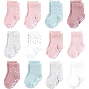 imageHudson Baby Unisex Baby Cotton Rich Newborn and Terry SocksSoft Dots