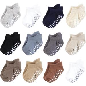 imageHudson Baby Unisex Baby NonSkid NoShow SocksNavy Neutrals