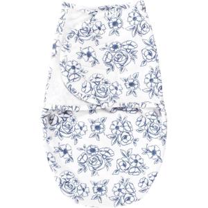 imageHudson Baby Unisex Baby Plush Faux Fur Swaddle WrapBlue Toile