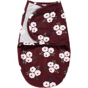 imageHudson Baby Unisex Baby Plush Faux Fur Swaddle WrapBurgundy Floral