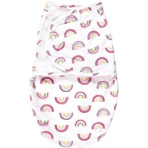 imageHudson Baby Unisex Baby Plush Faux Fur Swaddle WrapModern Rainbow
