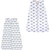 imageHudson Baby Unisex Baby Cotton Sleeveless Wearable Sleeping BagBlue Gray Whales 2pack