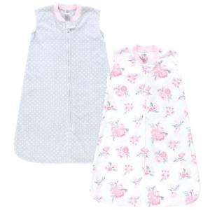 imageHudson Baby Infant Girl Plush Sleeping Bag Sack Blanket 2pk Basic Pink Floral 1824 MonthsBasic Pink Floral
