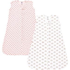 imageHudson Baby Infant Girl Thermal Sleeveless Sleeping Bag 2pk Soft Pink Sage RoseCreative Rainbows