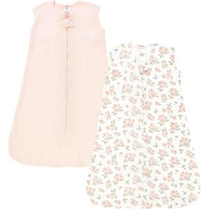 imageHudson Baby Infant Girl Thermal Sleeveless Sleeping Bag 2pk Soft Pink Sage RoseSoft Pink Sage Rose
