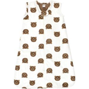 imageHudson Baby Infant Girls Long Sleeve Plush Faux Fur Sleeping Bag Wearable BlanketBrown Bear