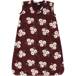 imageHudson Baby Infant Girls Long Sleeve Plush Faux Fur Sleeping Bag Wearable BlanketBurgundy Floral