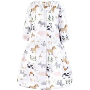 imageHudson Baby Infant Girls Long Sleeve Plush Faux Fur Sleeping Bag Wearable BlanketCute Farm