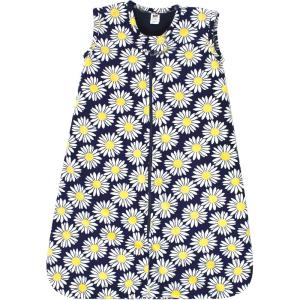 imageHudson Baby Infant Girls Long Sleeve Plush Faux Fur Sleeping Bag Wearable BlanketNavy Daisy