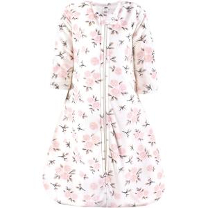 imageHudson Baby Infant Girls Long Sleeve Plush Faux Fur Sleeping Bag Wearable BlanketNeutral Pink Floral