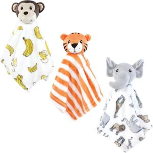 imageHudson Baby Unisex Baby Animal Face Security Blanket One SizeModern Safari