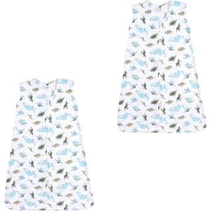 imageHudson Baby Unisex Baby Cotton Sleeveless Wearable Sleeping BagDinosaurs 2pack