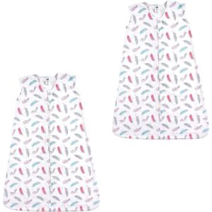 imageHudson Baby Unisex Baby Cotton Sleeveless Wearable Sleeping BagFeathers 2pack