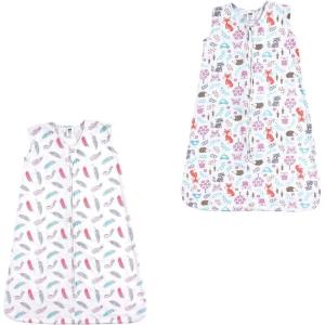 imageHudson Baby Unisex Baby Cotton Sleeveless Wearable Sleeping BagFeathers Woodland Fox 2pack