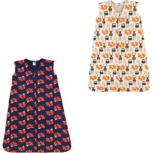 imageHudson Baby Unisex Baby Cotton Sleeveless Wearable Sleeping BagFox and Wooddfox and Creatures 2pack