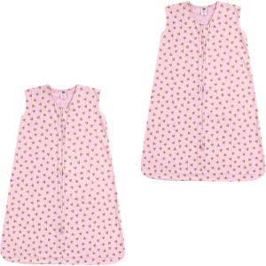 imageHudson Baby Unisex Baby Cotton Sleeveless Wearable Sleeping BagGold Hearts 2pack