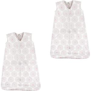 imageHudson Baby Unisex Baby Cotton Sleeveless Wearable Sleeping BagModern Flower 2pack