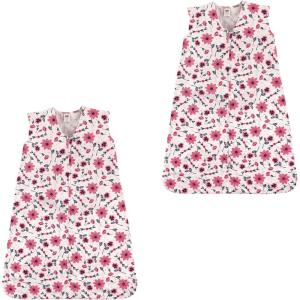 imageHudson Baby Unisex Baby Cotton Sleeveless Wearable Sleeping BagPink Flowers 2pack