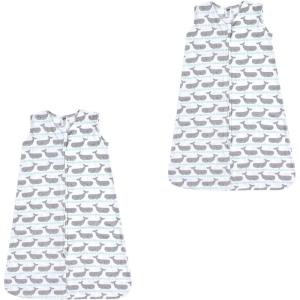 imageHudson Baby Unisex Baby Cotton Sleeveless Wearable Sleeping BagWhales 2pack