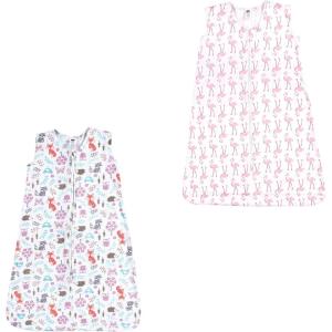 imageHudson Baby Unisex Baby Cotton Sleeveless Wearable Sleeping BagWoodland Fox Flamingo 2pack